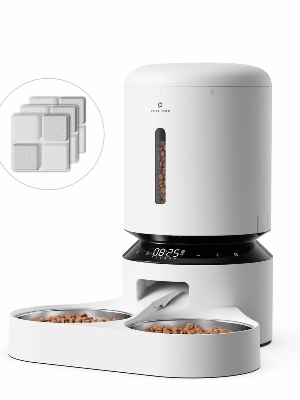 Petlibro Automatic White Dual-Feed Pet Feeder with Programmable Timer